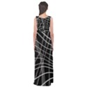 Black and white warped lines Empire Waist Maxi Dress View2