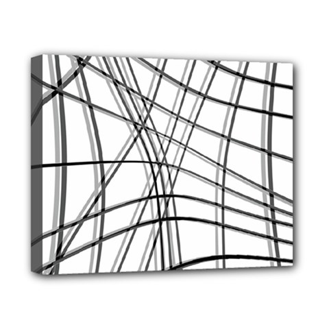 White And Black Warped Lines Canvas 10  X 8  by Valentinaart