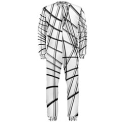 White And Black Warped Lines Onepiece Jumpsuit (men)  by Valentinaart