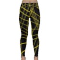 Yellow abstract warped lines Yoga Leggings  View1