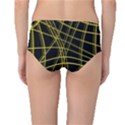 Yellow abstract warped lines Mid-Waist Bikini Bottoms View2