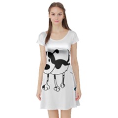 My Cute Dog Short Sleeve Skater Dress by Valentinaart