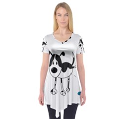 My Cute Dog Short Sleeve Tunic  by Valentinaart