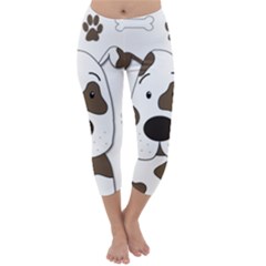 Cute Dog Capri Winter Leggings  by Valentinaart