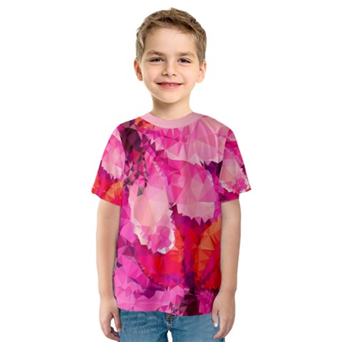 Geometric Magenta Garden Kids  Sport Mesh Tee by DanaeStudio