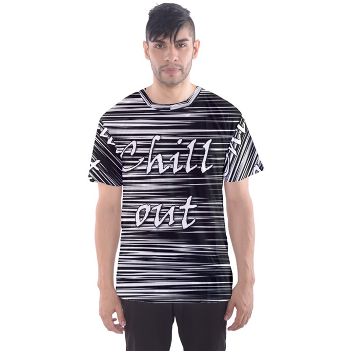 Black an white  Chill out  Men s Sport Mesh Tee