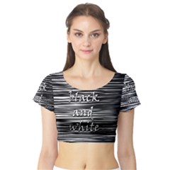 I Love Black And White Short Sleeve Crop Top (tight Fit) by Valentinaart