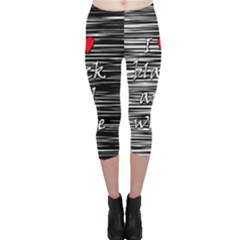 I Love Black And White 2 Capri Leggings  by Valentinaart