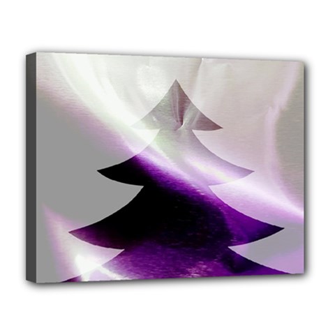 Purple Christmas Tree Canvas 14  X 11  by yoursparklingshop