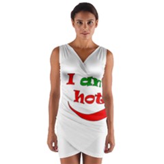 I Am Hot  Wrap Front Bodycon Dress by Valentinaart