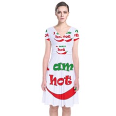 I Am Hot  Short Sleeve Front Wrap Dress by Valentinaart