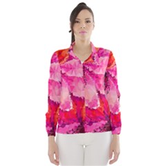 Geometric Magenta Garden Wind Breaker (women) by DanaeStudio