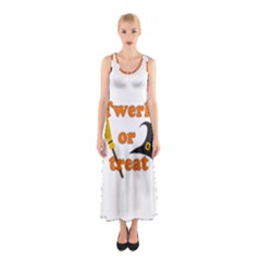 Twerk Or Treat - Funny Halloween Design Sleeveless Maxi Dress by Valentinaart