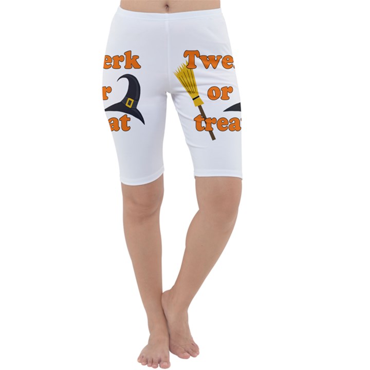 Twerk or treat - Funny Halloween design Cropped Leggings 