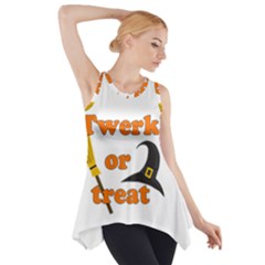 Twerk Or Treat - Funny Halloween Design Side Drop Tank Tunic by Valentinaart