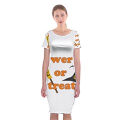 Twerk Or Treat - Funny Halloween Design Classic Short Sleeve Midi Dress by Valentinaart