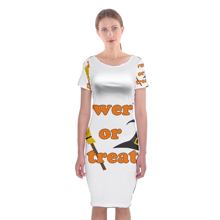 Twerk or treat - Funny Halloween design Classic Short Sleeve Midi Dress