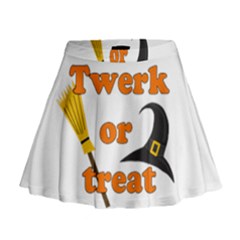 Twerk Or Treat - Funny Halloween Design Mini Flare Skirt by Valentinaart