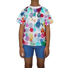 Colorful Diamonds Dream Kids  Short Sleeve Swimwear by DanaeStudio