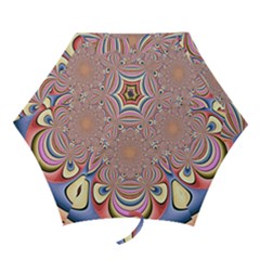 Pastel Shades Ornamental Flower Mini Folding Umbrellas by designworld65