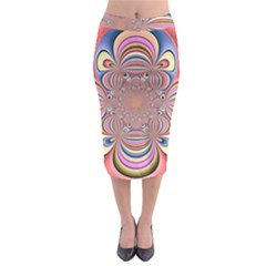 Pastel Shades Ornamental Flower Midi Pencil Skirt by designworld65