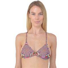 Pastel Shades Ornamental Flower Reversible Tri Bikini Top by designworld65