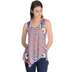 Pastel Shades Ornamental Flower Sleeveless Tunic by designworld65