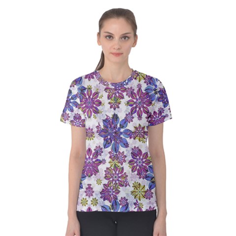 Stylized Floral Ornate Women s Cotton Tee by dflcprintsclothing