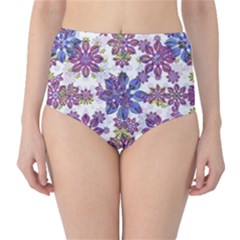 Stylized Floral Ornate High-waist Bikini Bottoms