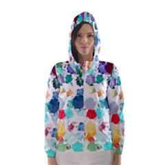 Colorful Diamonds Dream Hooded Wind Breaker (women) by DanaeStudio