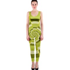 Crazy Dart Green Gold Spiral Onepiece Catsuit by designworld65