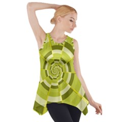 Crazy Dart Green Gold Spiral Side Drop Tank Tunic by designworld65