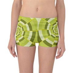 Crazy Dart Green Gold Spiral Reversible Boyleg Bikini Bottoms by designworld65