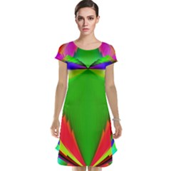 Colorful Abstract Butterfly With Flower  Cap Sleeve Nightdress by designworld65