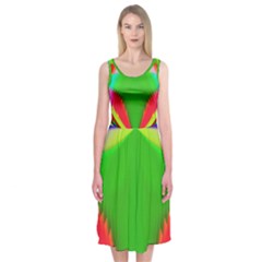 Colorful Abstract Butterfly With Flower  Midi Sleeveless Dress by designworld65