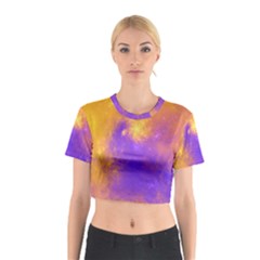 Colorful Universe Cotton Crop Top by designworld65