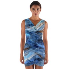 Blue Colorful Abstract Design  Wrap Front Bodycon Dress by designworld65