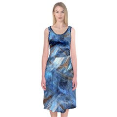 Blue Colorful Abstract Design  Midi Sleeveless Dress by designworld65