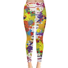 Crazy Multicolored Double Running Splashes Leggings  by EDDArt