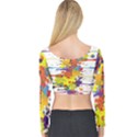 Crazy Multicolored Double Running Splashes Long Sleeve Crop Top View2