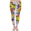 Crazy Multicolored Double Running Splashes Winter Leggings  View1