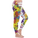 Crazy Multicolored Double Running Splashes Winter Leggings  View3