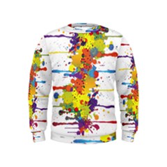 Crazy Multicolored Double Running Splashes Kids  Sweatshirt by EDDArt