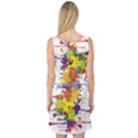 Crazy Multicolored Double Running Splashes Sleeveless Satin Nightdress View2