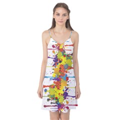 Crazy Multicolored Double Running Splashes Camis Nightgown by EDDArt