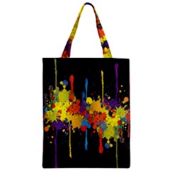 Crazy Multicolored Double Running Splashes Horizon Zipper Classic Tote Bag by EDDArt