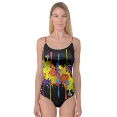 Crazy Multicolored Double Running Splashes Horizon Camisole Leotard  by EDDArt