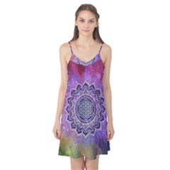 Flower Of Life Indian Ornaments Mandala Universe Camis Nightgown by EDDArt