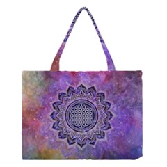 Flower Of Life Indian Ornaments Mandala Universe Medium Tote Bag by EDDArt