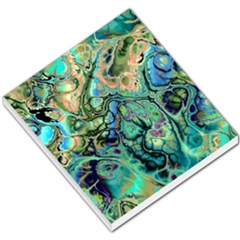 Fractal Batik Art Teal Turquoise Salmon Small Memo Pads by EDDArt